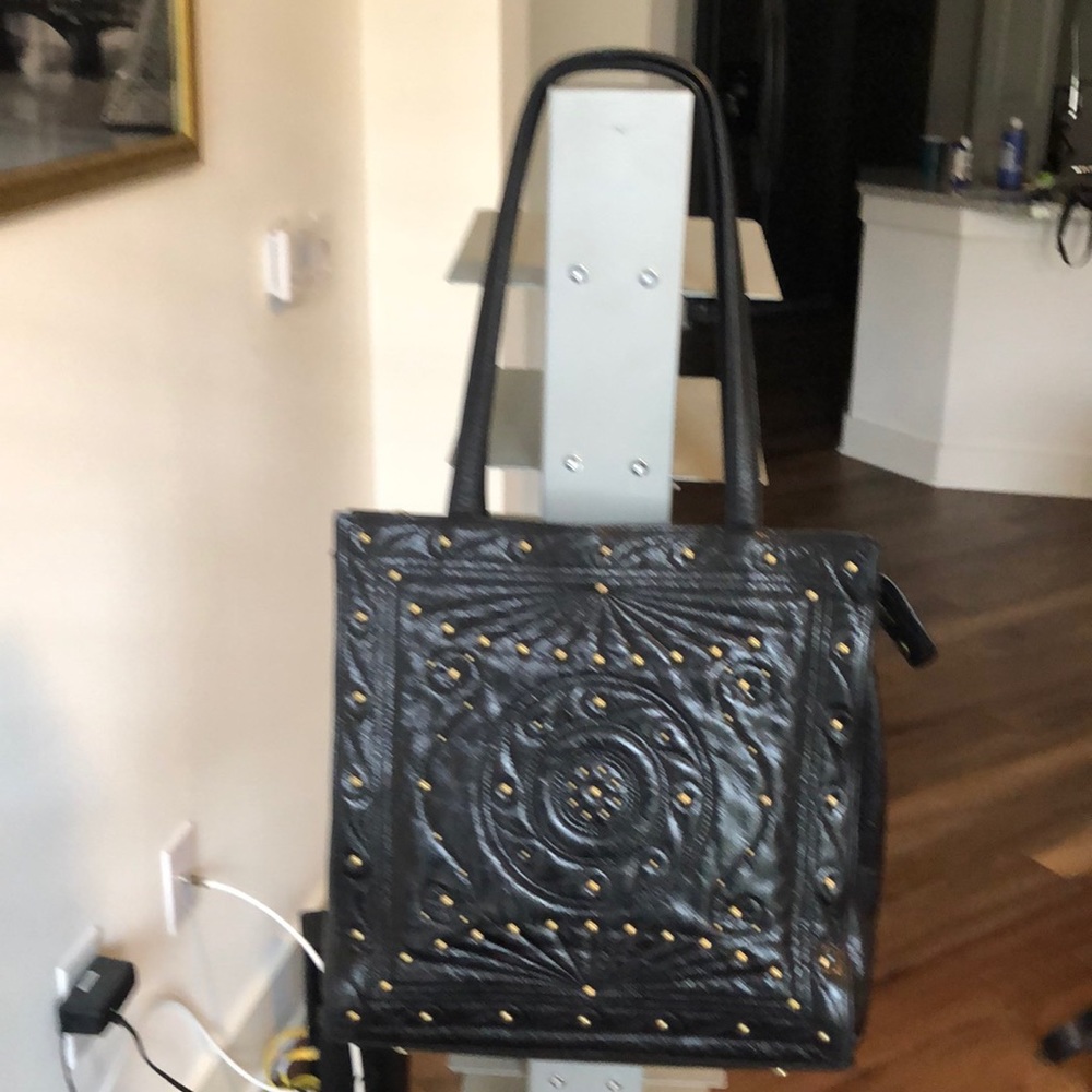 Black Hobo Bag w stud design